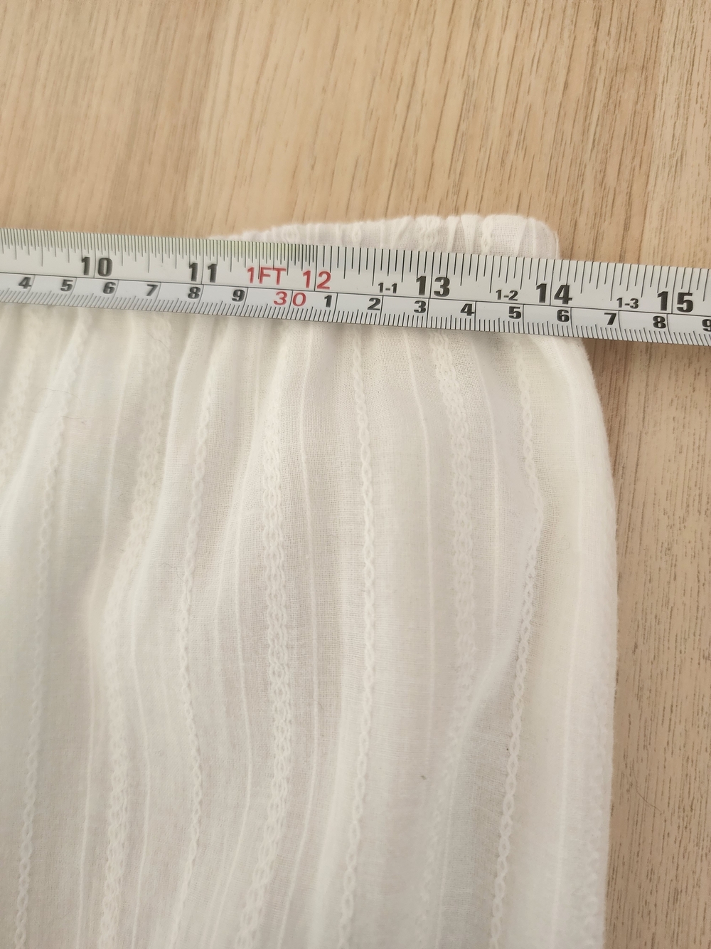 White 100% Cotton Lace Trim Dobby Midi Maxi Skirt Small Boho Fairy Cottagecore - Picture 11 of 16